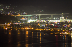 岡谷市湖畔の夜景