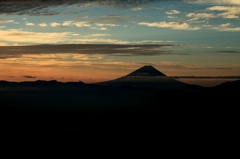 朝焼けの富士山