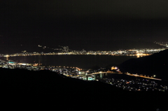 塩尻王城パークラインからの諏訪湖の夜景