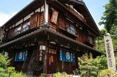 馬籠宿にて。