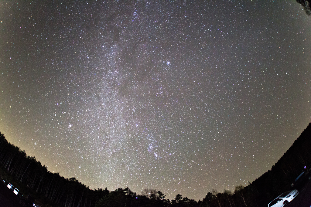白駒池駐車場で見る星空