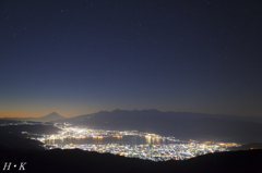 諏訪盆地の夜景