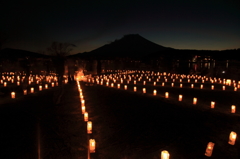 アイスキャンドルと富士山