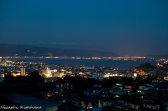 岡谷市から見た諏訪盆地の夜景