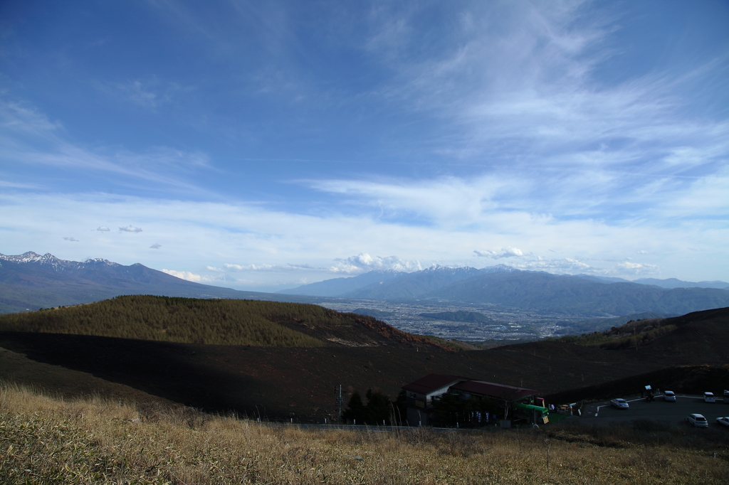 八ヶ岳と富士山と南アルプス