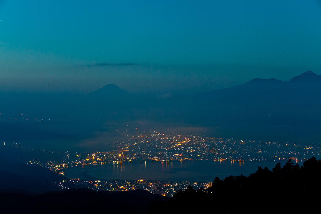 富士山と夜景