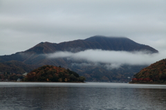 曇り空の河口湖