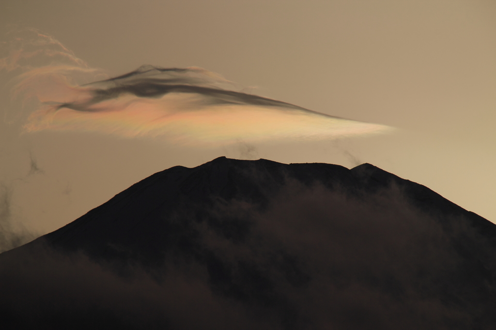 笠雲と富士山