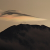 笠雲と富士山