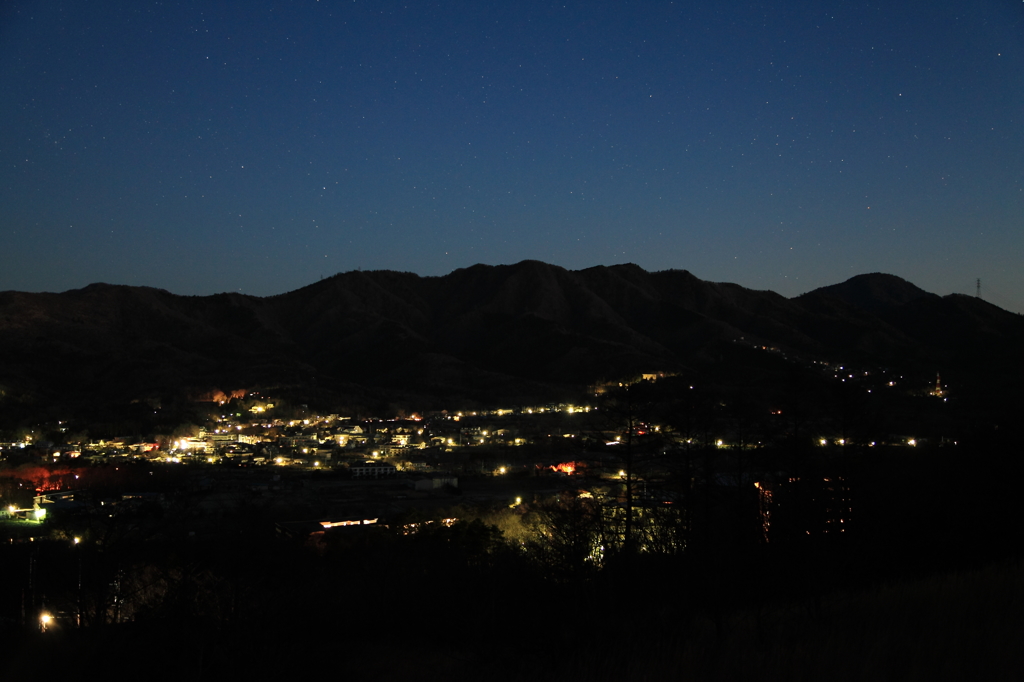 山中湖周辺の旅館や住宅地