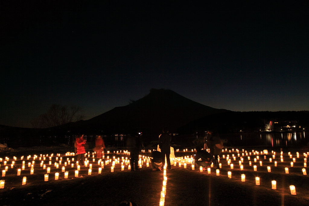 アイスキャンドルと富士山