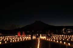 アイスキャンドルと富士山