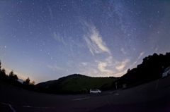 八島湿原駐車場から見る星空