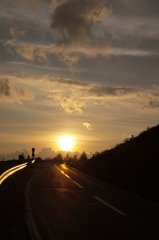 車山高原の夕日