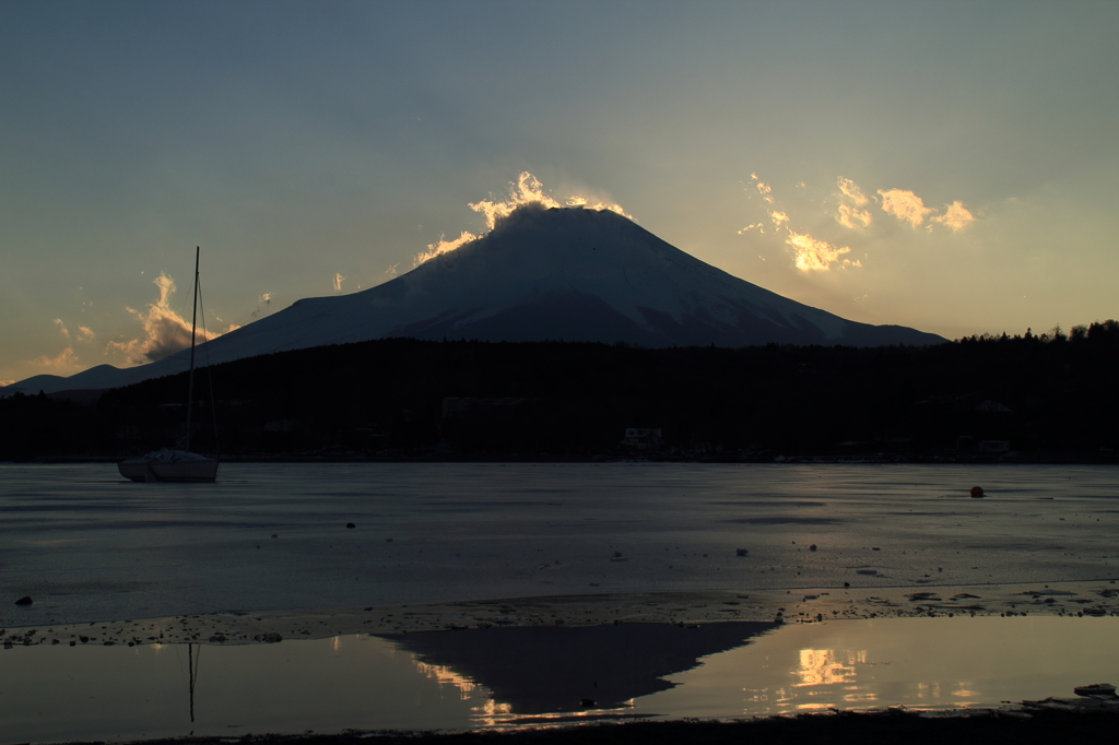 日の入り後の富士山