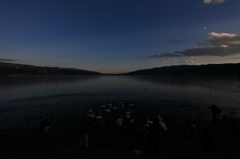夕方の諏訪湖