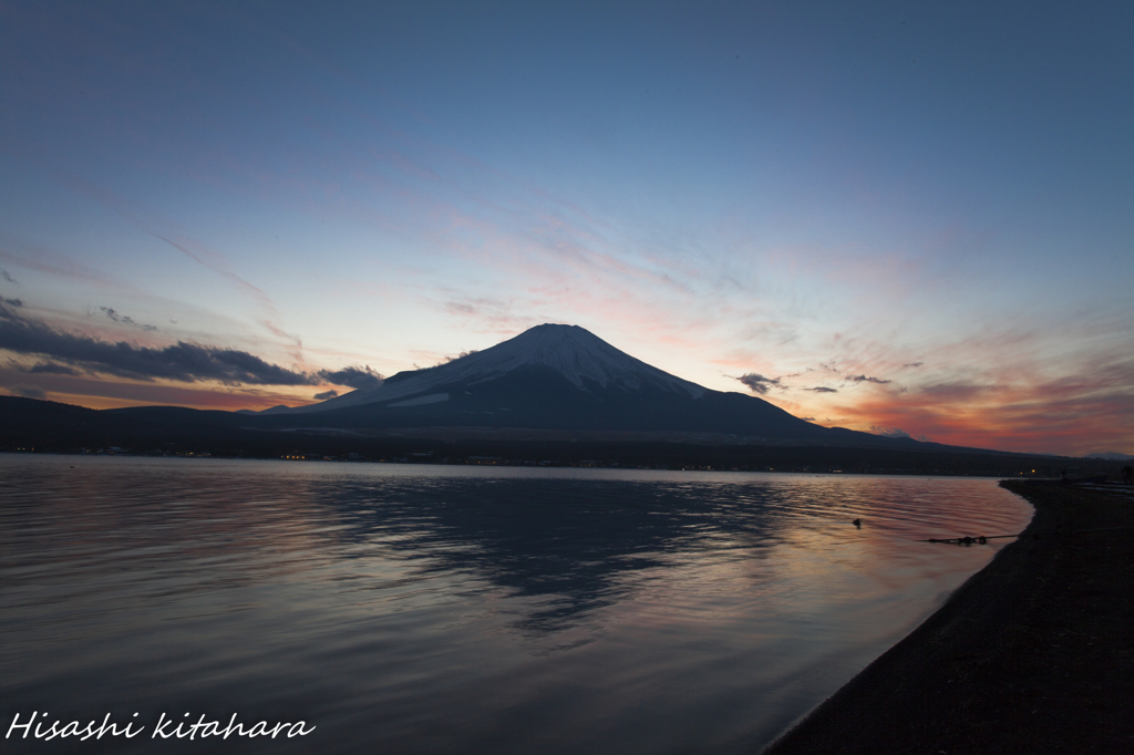 富士と夕焼け空