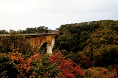 清里高原道路　八ヶ岳高原大橋と紅葉