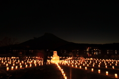 アイスキャンドルと富士山