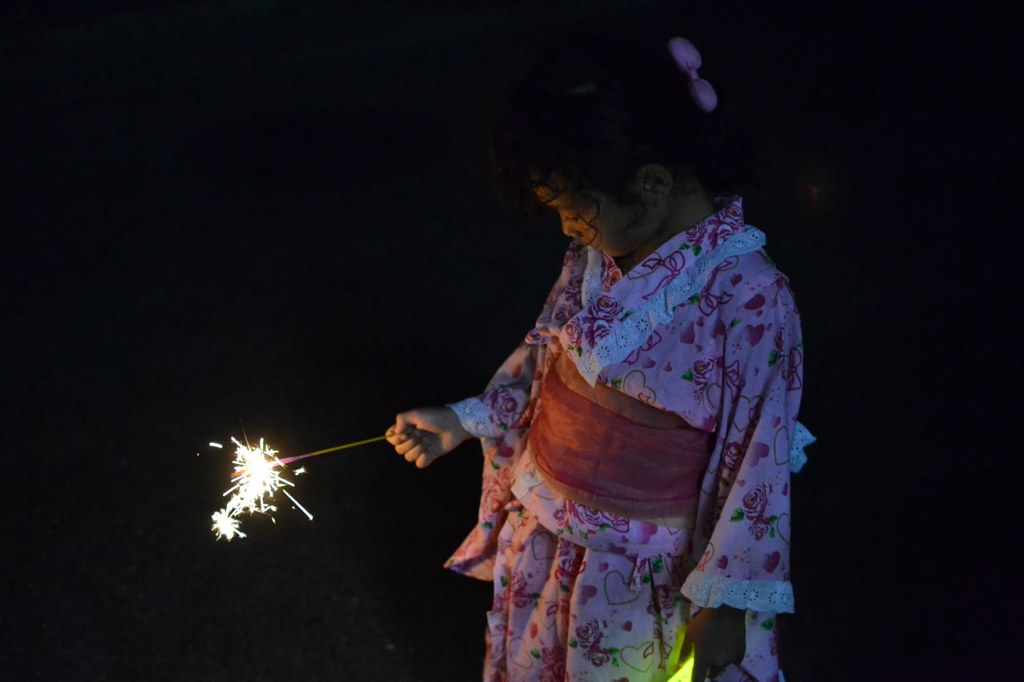 浴衣と花火