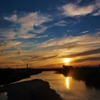 大和川からの夕日２