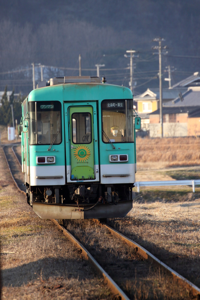 長駅に入線するフラワ2000-3