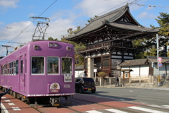 嵐電太秦広隆寺駅横より