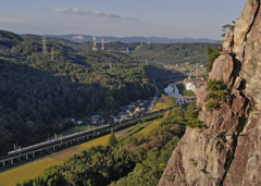 道場不動岩からの福知山線