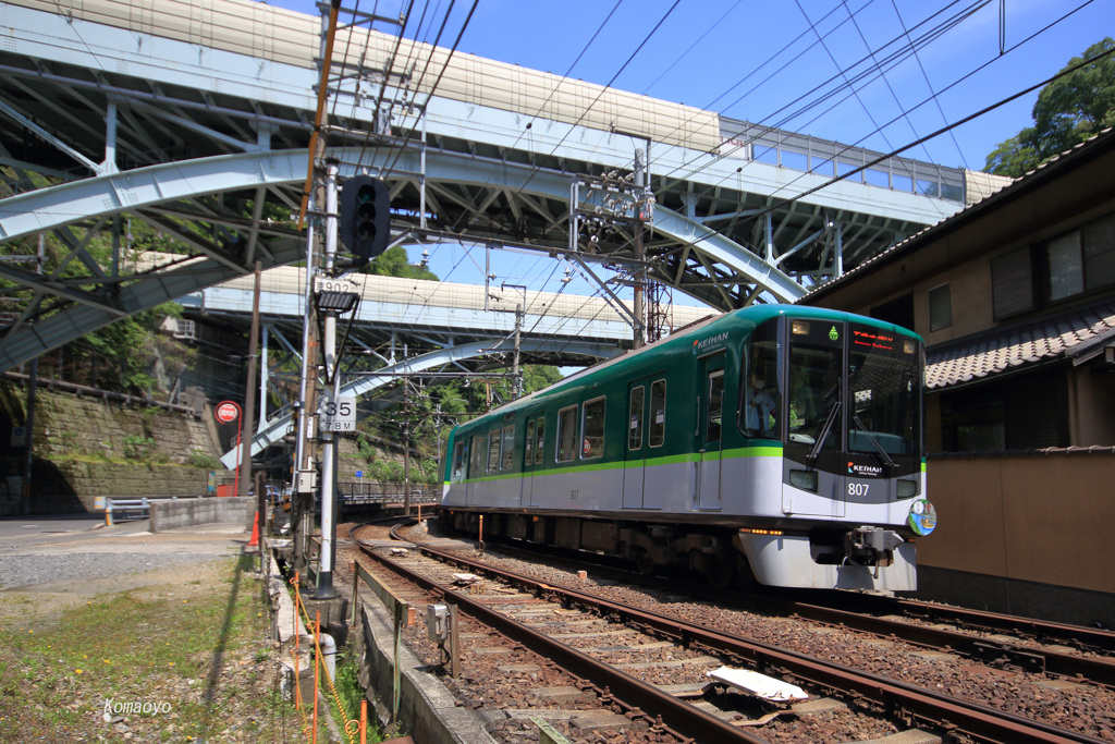アーチ橋と京阪