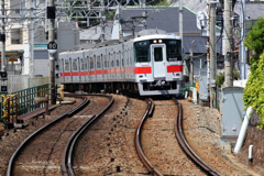 塩屋東第一踏切からの山陽電鉄