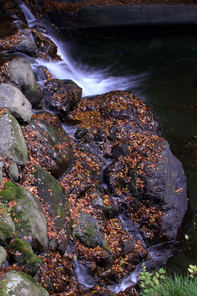 賑わい去った渓谷美