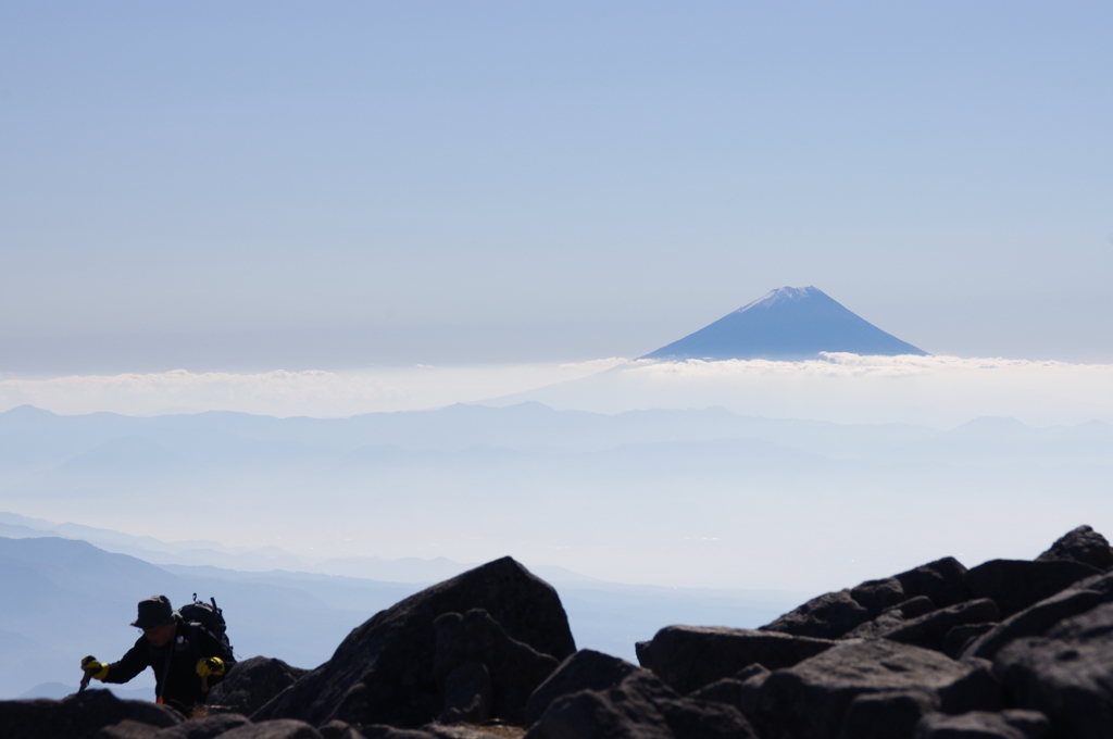 編笠山にて