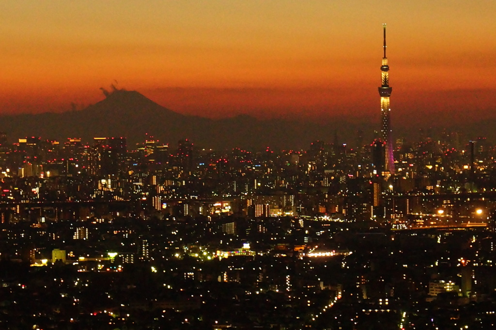 日没後の夕景