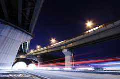 +深夜の道路+