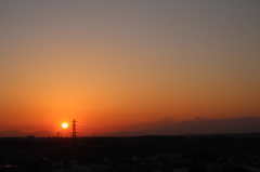 夕日。