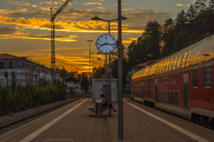 sunset view from a station
