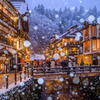 銀山温泉の雪景色