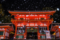 八坂神社雪景色