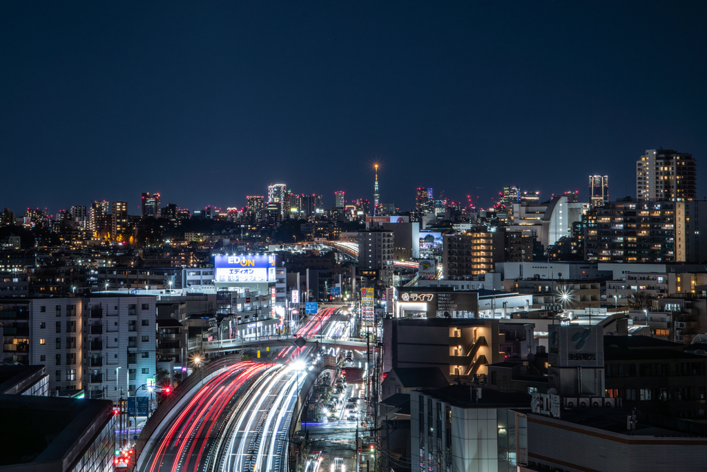 続・スカイツリーと光跡