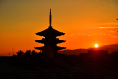 古都の夕景