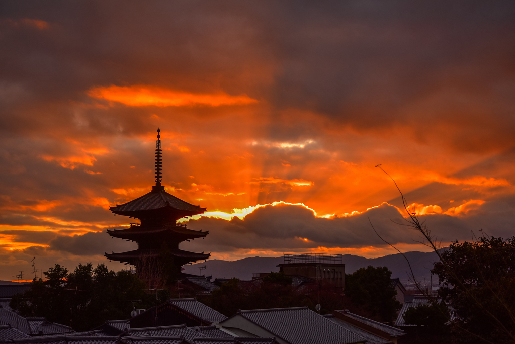 二年前の京都東山夕景2