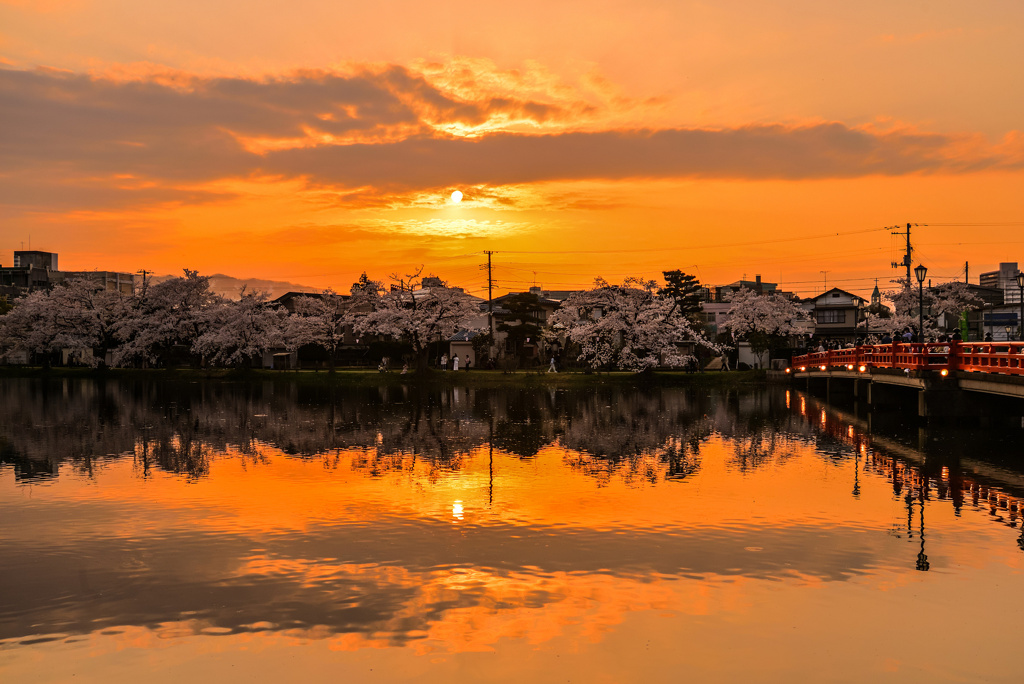 上越の夕日