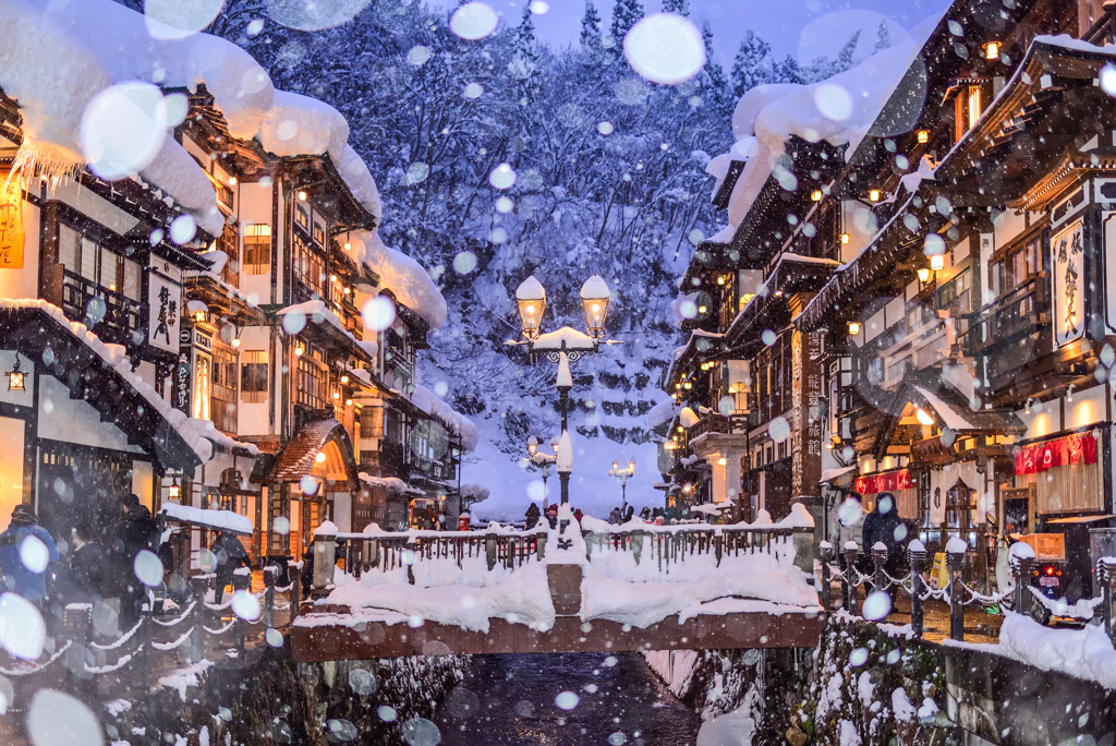 銀山温泉雪景色