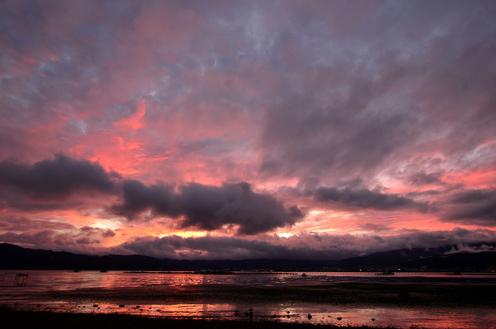 諏訪湖夕景