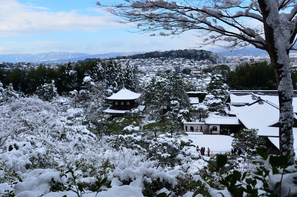 銀世界の銀閣寺