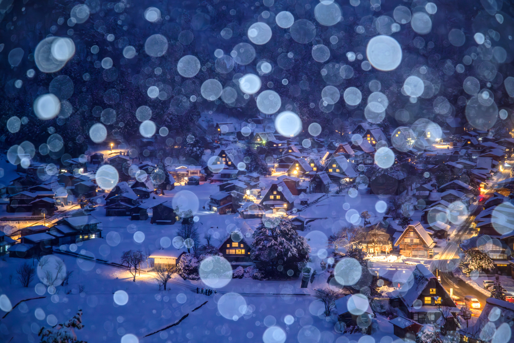 白川郷の雪景色