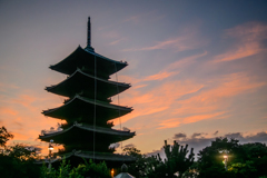 池上本門寺の夕焼け