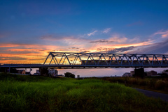 夕焼け鉄橋