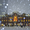 東京駅の雪景色(再編集版)