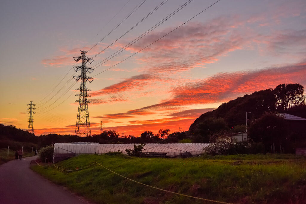 小出川の夕焼け